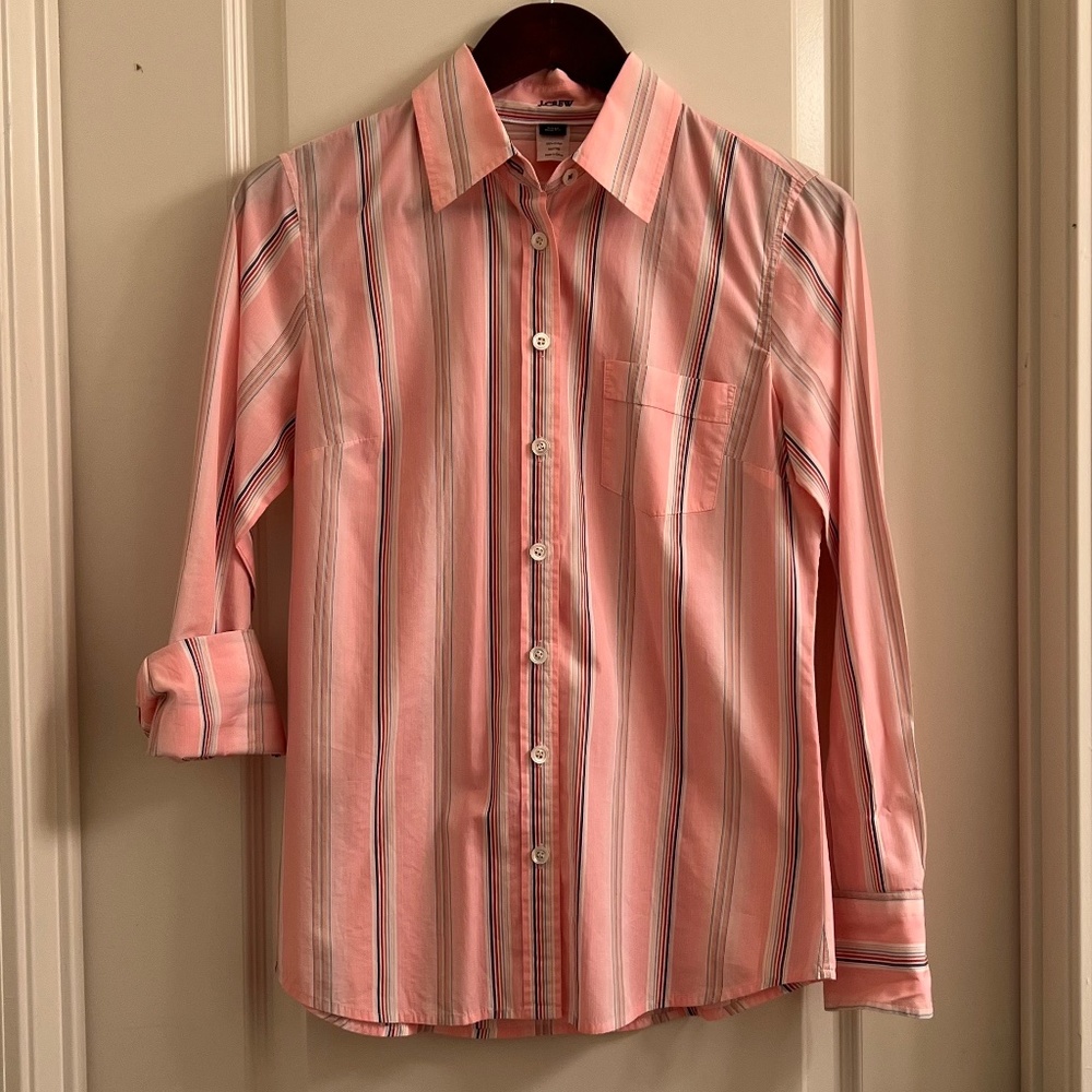 J.Crew Striped Slim Fit Small Button Up Women's Long Sleeve 100% Cotton